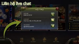 Hướng dẫn cách liên hệ Live chat B52 Club