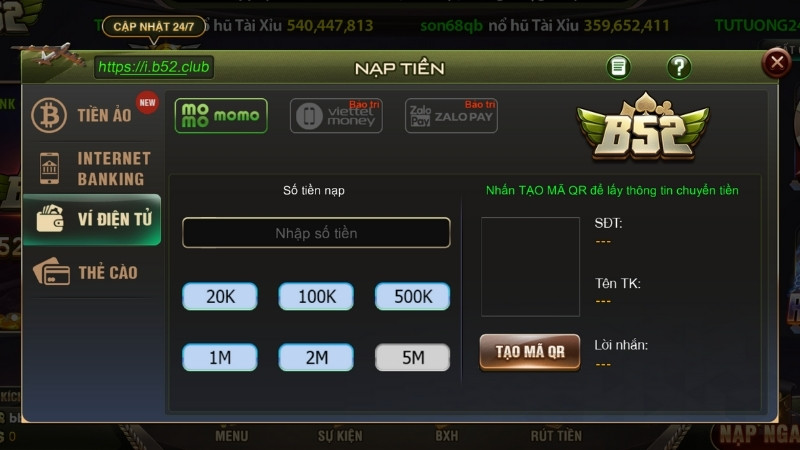 Một số lưu ý cho tân binh khi nạp tiền B52 Club
