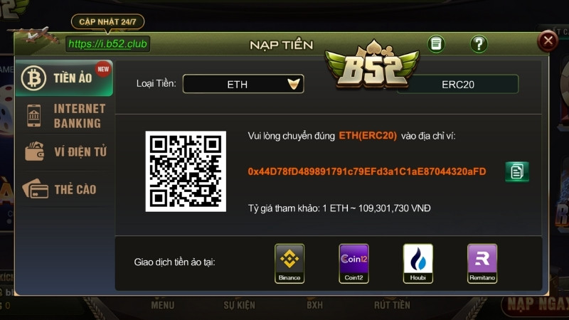 Những ưu điểm của hệ thống nạp tiền B52 Club
